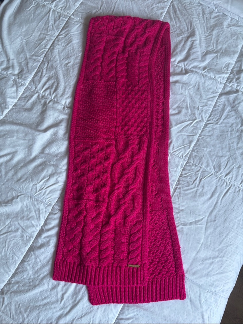 Michael Kors Hot Pink Cable Knit Scarf